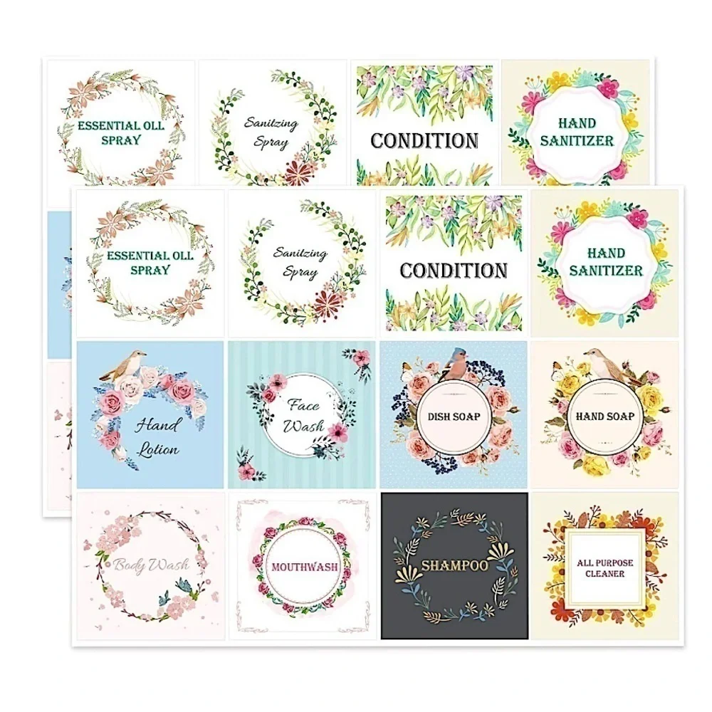 24 Pcs Waterproof Soap Labels Cleaning Labels for Glass/Plastic Bottles